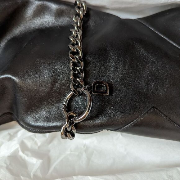 NWT Dundas x Revolve black leather shearling lace up thigh high Kate boots - Picture 6 of 9